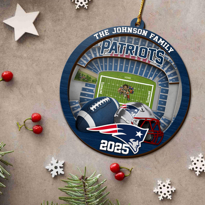 LIMITED EDITION - NEW CUSTOMIZED NFL27 NEP NEW ENGLAND PATRIOTS ORNAMENT