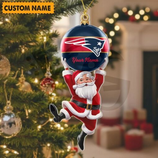 LIMITED EDITION - NEW CUSTOMIZED NFL27 NEP NEW ENGLAND PATRIOTS CHRISTMAS ACRYLIC ORNAMENT