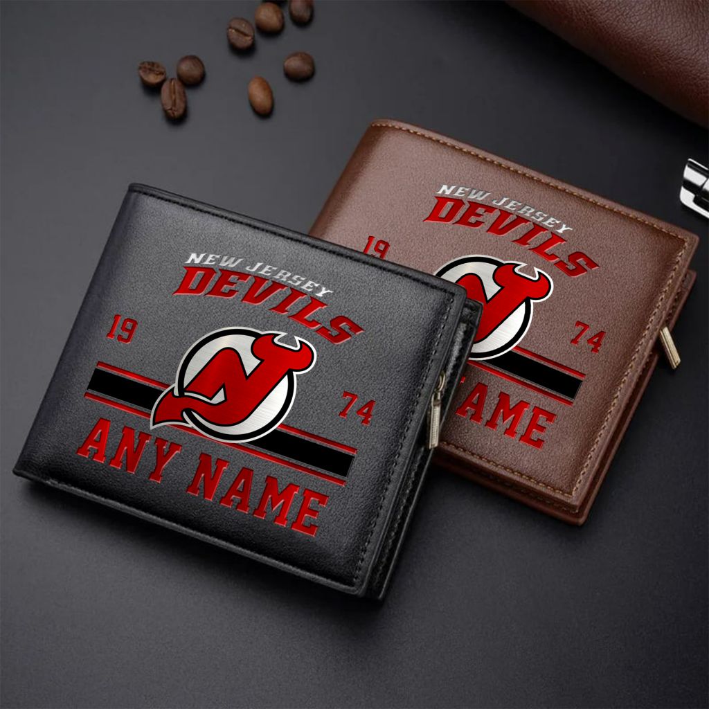 LIMITED EDITION - NEW CUSTOMIZED NHL06 NJD NEW JERSEY DEVILS LEATHER WALLET