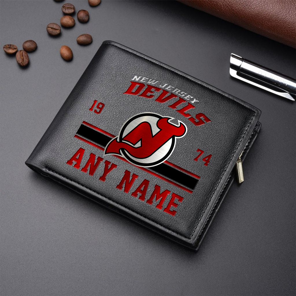 LIMITED EDITION - NEW CUSTOMIZED NHL06 NJD NEW JERSEY DEVILS LEATHER WALLET