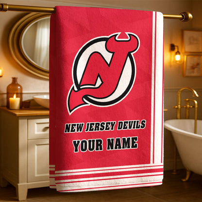 LIMITED EDITION - NEW CUSTOMIZED NHL06 NJD NEW JERSEY DEVILS BEACH & BATH TOWEL