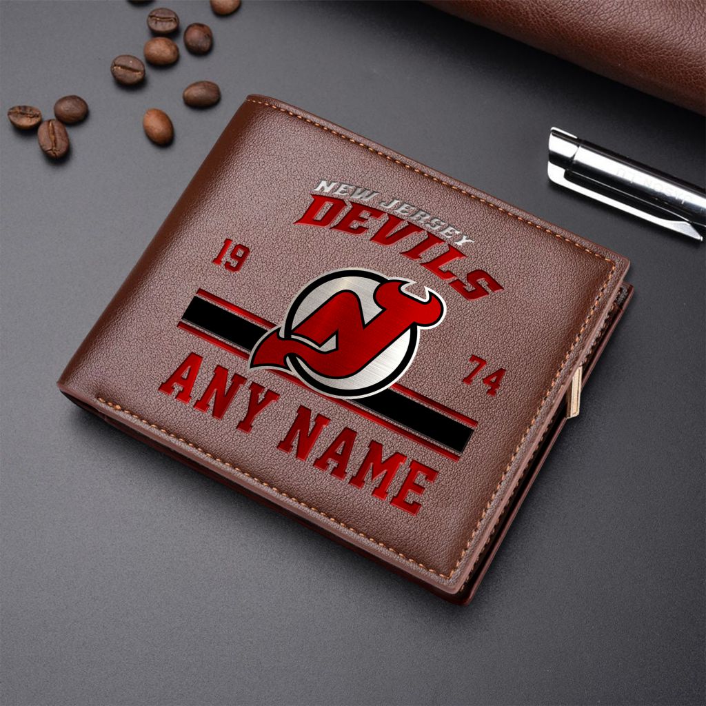 LIMITED EDITION - NEW CUSTOMIZED NHL06 NJD NEW JERSEY DEVILS LEATHER WALLET