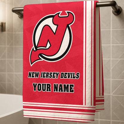 LIMITED EDITION - NEW CUSTOMIZED NHL06 NJD NEW JERSEY DEVILS BEACH & BATH TOWEL