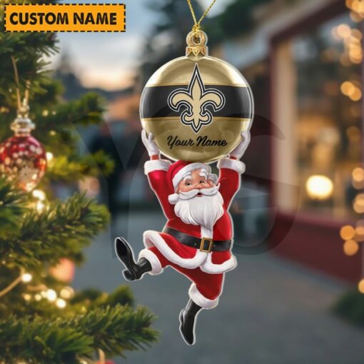 LIMITED EDITION - NEW CUSTOMIZED NFL24 NOS NEW ORLEANS SAINTS CHRISTMAS ACRYLIC ORNAMENT