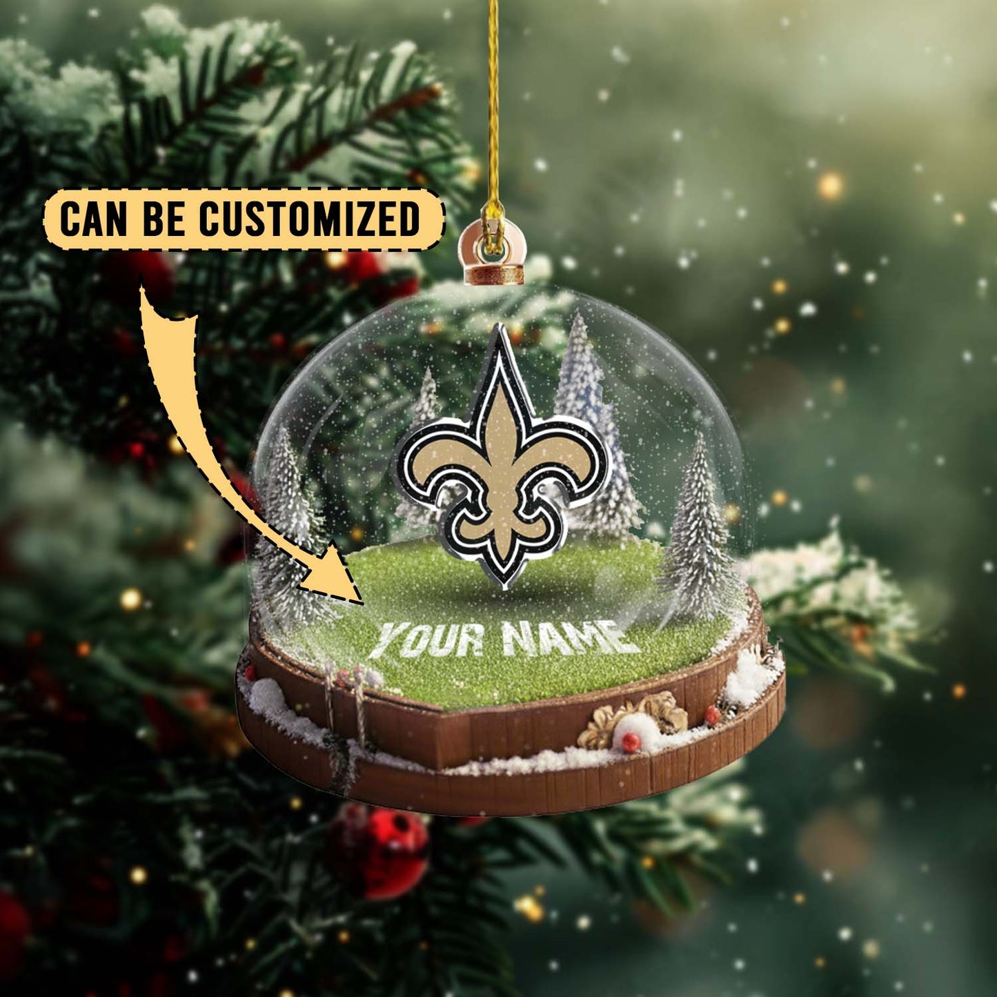 LIMITED EDITION - NEW CUSTOMIZED NFL24 NOS NEW ORLEANS SAINTS ACRYLIC ORNAMENT