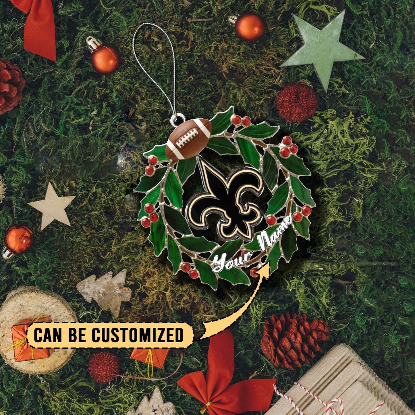 LIMITED EDITION - NEW CUSTOMIZED NFL24 NOS NEW ORLEANS SAINTS ACRYLIC ORNAMENT