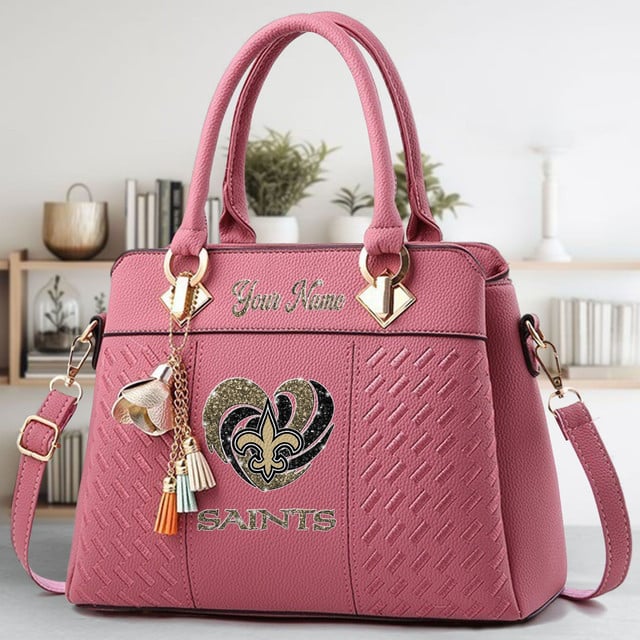 LIMITED EDITION - NEW CUSTOMIZED NFL24 NOS NEW ORLEANS SAINTS ZIP HANDBAG MULTICOLOR