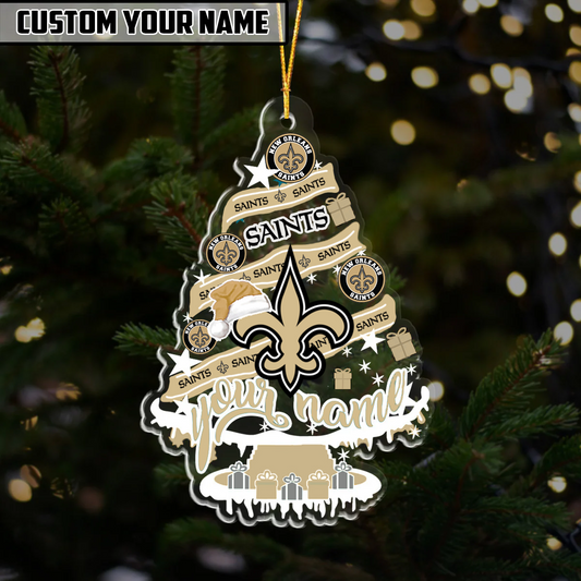 LIMITED EDITION - NEW CUSTOMIZED NFL24 NOS NEW ORLEANS SAINTS ORNAMENT
