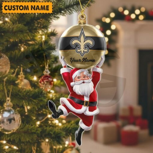 LIMITED EDITION - NEW CUSTOMIZED NFL24 NOS NEW ORLEANS SAINTS CHRISTMAS ACRYLIC ORNAMENT