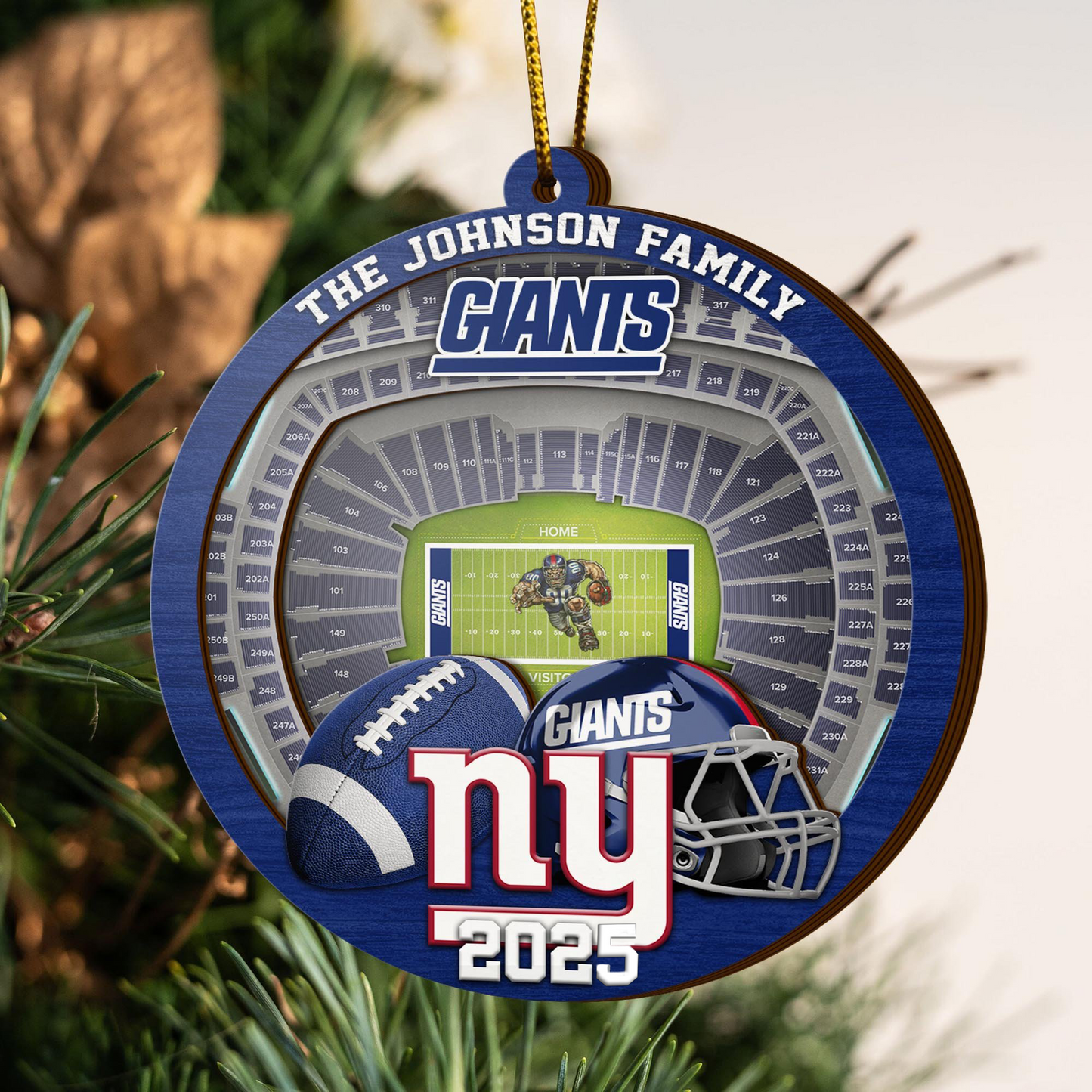 LIMITED EDITION - NEW CUSTOMIZED NFL32 NYG NEW YORK GIANTS ORNAMENT