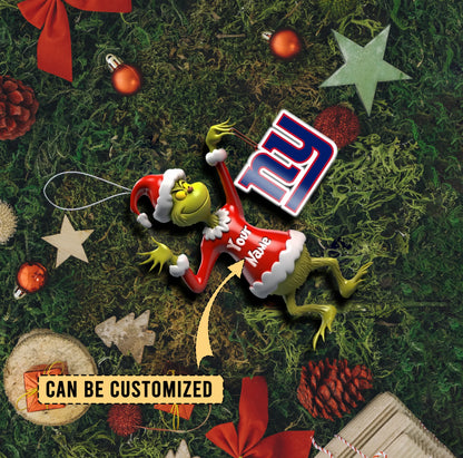 LIMITED EDITION - NEW CUSTOMIZED NFL32 NYG NEW YORK GIANTS THE GRINCH ACRYLIC ORNAMENT