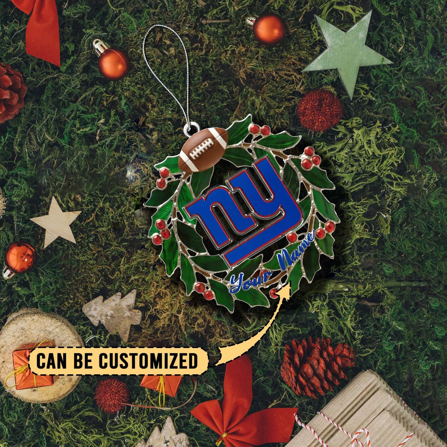 LIMITED EDITION - NEW CUSTOMIZED NFL32 NYG NEW YORK GIANTS ACRYLIC ORNAMENT