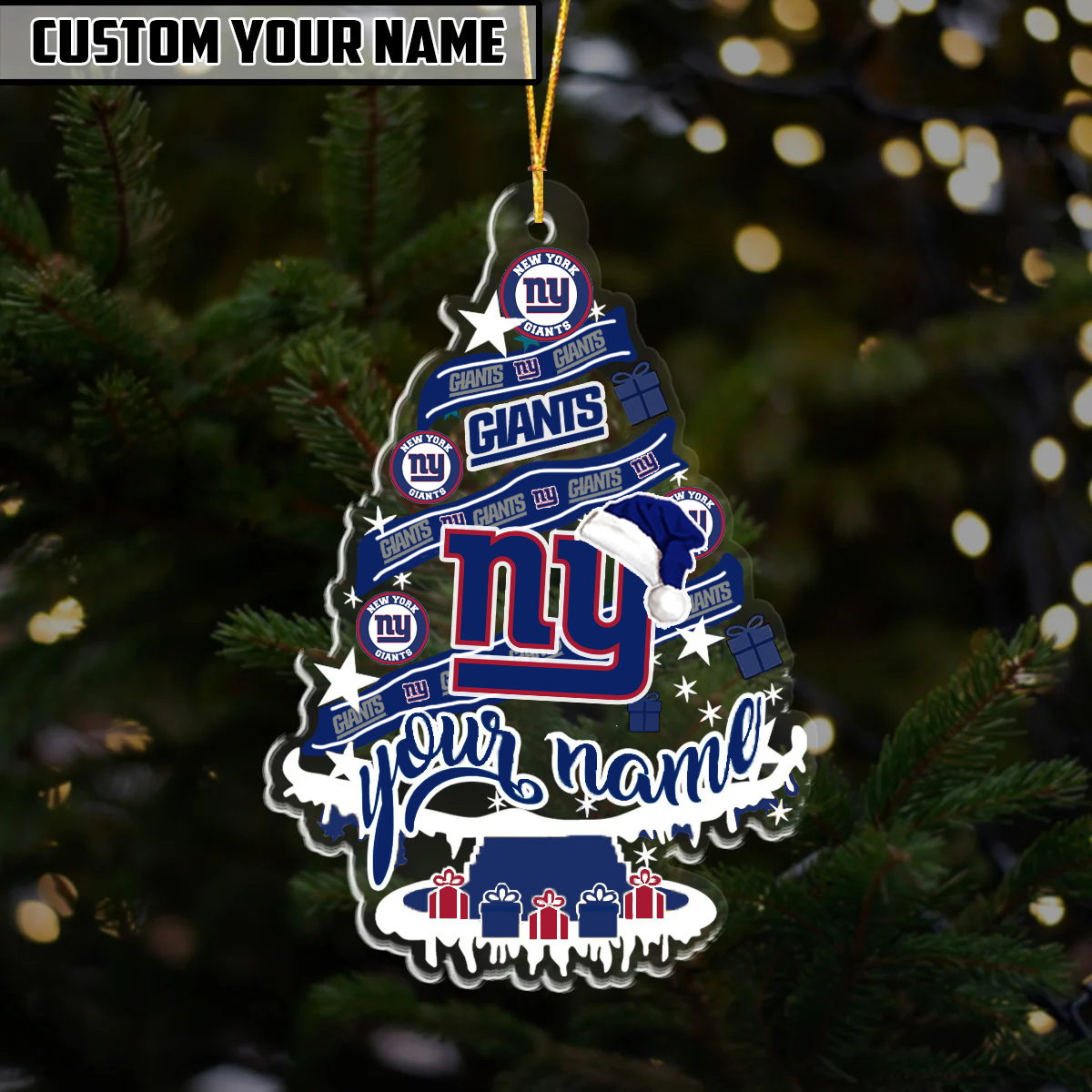 LIMITED EDITION - NEW CUSTOMIZED NFL32 NYG NEW YORK GIANTS ORNAMENT