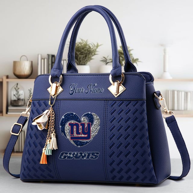 LIMITED EDITION - NEW CUSTOMIZED NFL32 NYG NEW YORK GIANTS ZIP HANDBAG MULTICOLOR