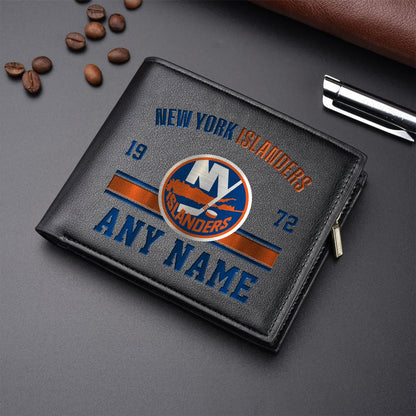 LIMITED EDITION - NEW CUSTOMIZED NHL25 NYI NEW YORK ISLANDERS LEATHER WALLET