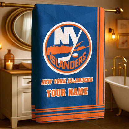 LIMITED EDITION - NEW CUSTOMIZED NHL25 NYI NEW YORK ISLANDERS BEACH & BATH TOWEL