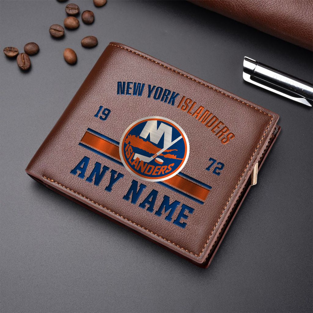 LIMITED EDITION - NEW CUSTOMIZED NHL25 NYI NEW YORK ISLANDERS LEATHER WALLET