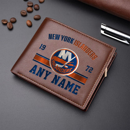 LIMITED EDITION - NEW CUSTOMIZED NHL25 NYI NEW YORK ISLANDERS LEATHER WALLET