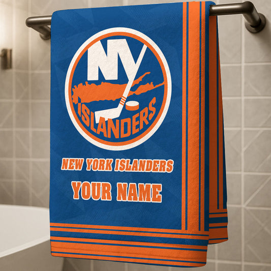 LIMITED EDITION - NEW CUSTOMIZED NHL25 NYI NEW YORK ISLANDERS BEACH & BATH TOWEL