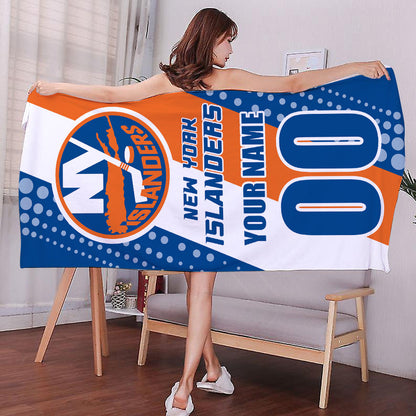 LIMITED EDITION - NEW CUSTOMIZED NHL25 NYI NEW YORK ISLANDERS BEACH & BATH TOWEL
