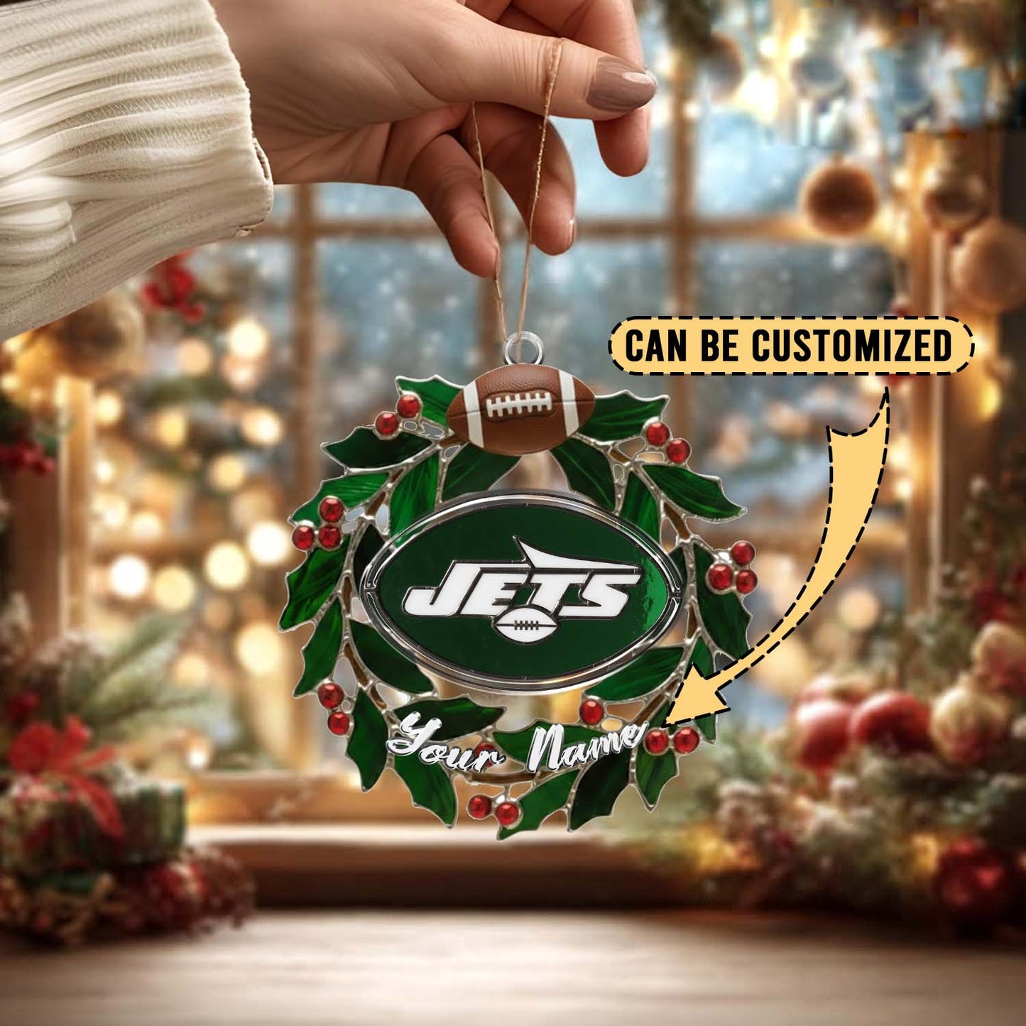 LIMITED EDITION - NEW CUSTOMIZED NFL25 NYJ NEW YORK JETS ACRYLIC ORNAMENT