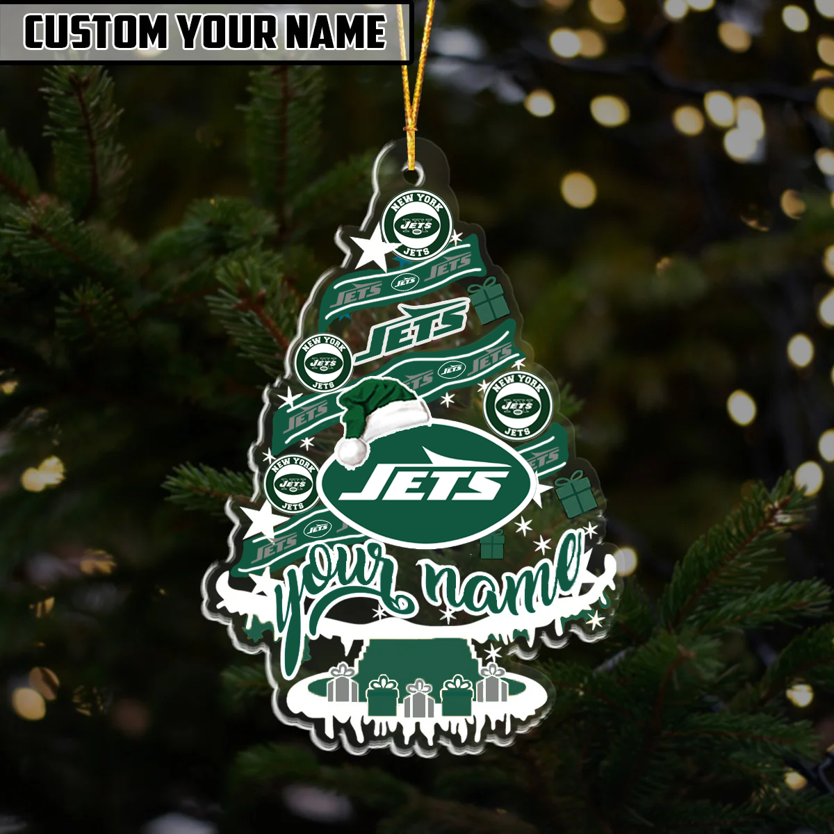LIMITED EDITION - NEW CUSTOMIZED NFL25 NYJ NEW YORK JETS ORNAMENT