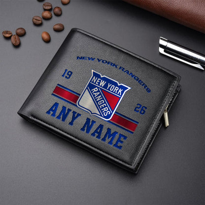 LIMITED EDITION - NEW CUSTOMIZED NHL24 NYR NEW YORK RANGERS LEATHER WALLET