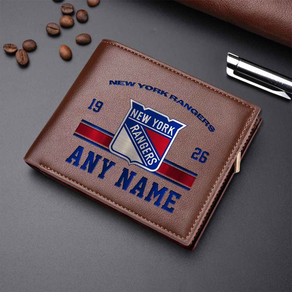 LIMITED EDITION - NEW CUSTOMIZED NHL24 NYR NEW YORK RANGERS LEATHER WALLET