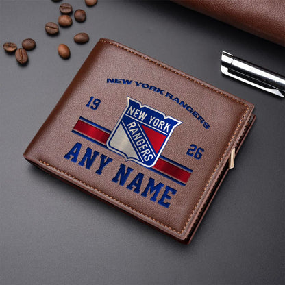 LIMITED EDITION - NEW CUSTOMIZED NHL24 NYR NEW YORK RANGERS LEATHER WALLET