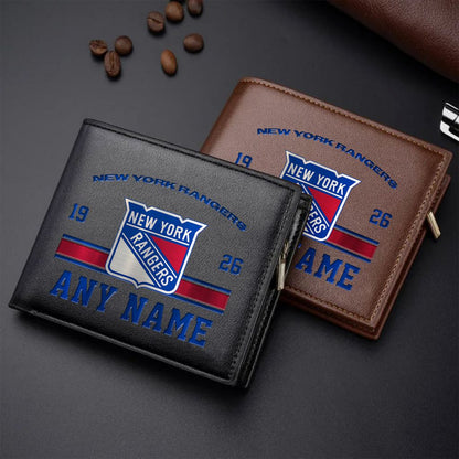LIMITED EDITION - NEW CUSTOMIZED NHL24 NYR NEW YORK RANGERS LEATHER WALLET
