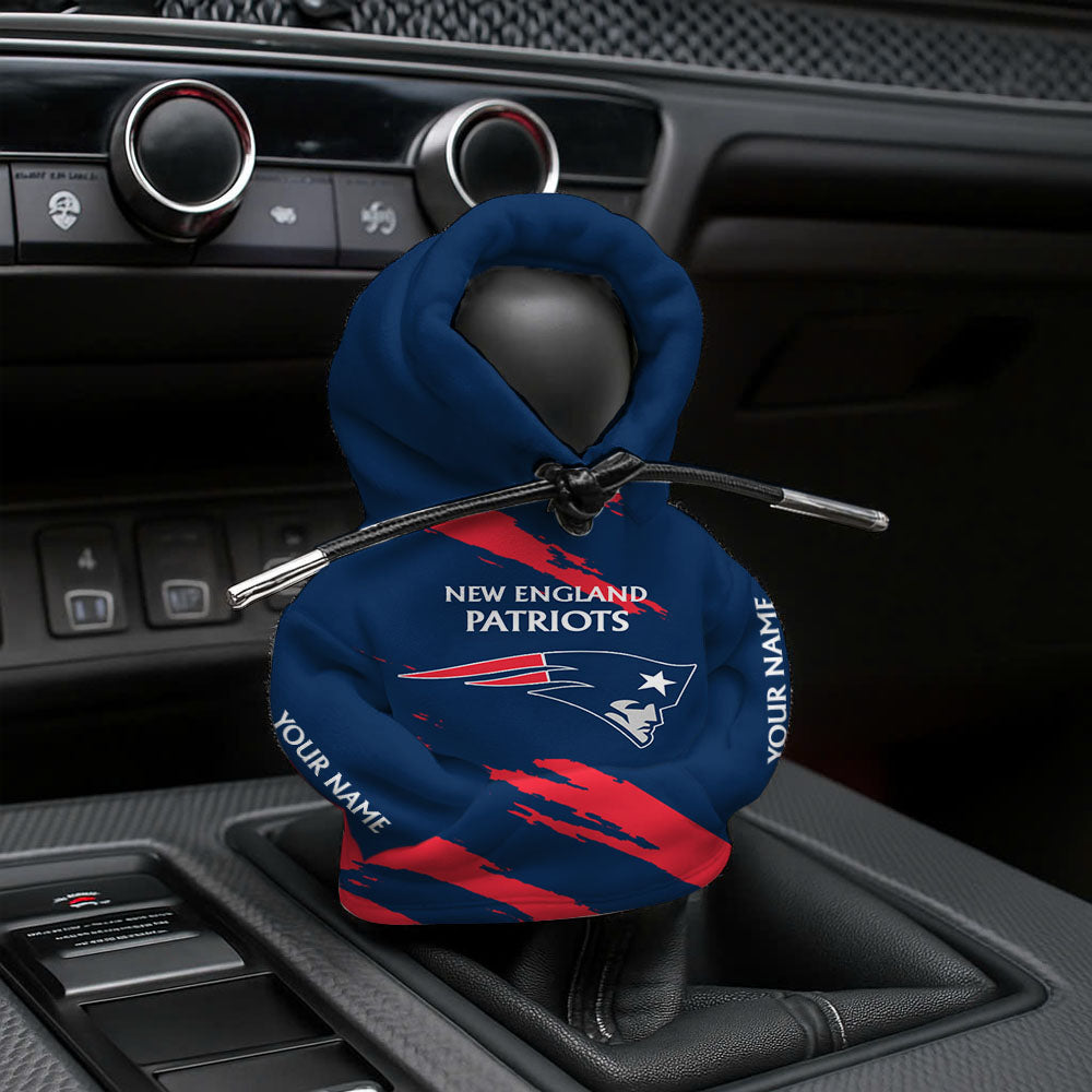 LIMITED EDITION - NEW CUSTOMIZED NFL27 NEP NEW ENGLAND PATRIOTS CAR HOODIE SHIFT KNOB COVER