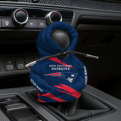 LIMITED EDITION - NEW CUSTOMIZED NFL27 NEP NEW ENGLAND PATRIOTS CAR HOODIE SHIFT KNOB COVER