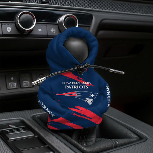 LIMITED EDITION - NEW CUSTOMIZED NFL27 NEP NEW ENGLAND PATRIOTS CAR HOODIE SHIFT KNOB COVER