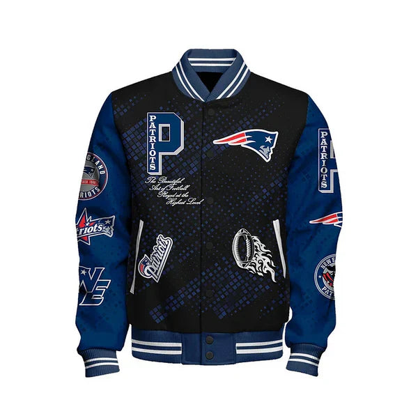 LIMITED EDITION - NEW CUSTOMIZED NFL27 NEP NEW ENGLAND PATRIOTS SATIN VARSITY JACKET & BASEBALL JACKET