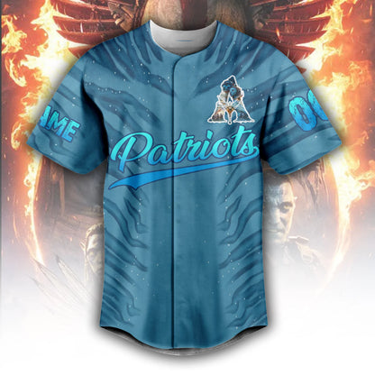 LIMITED EDITION - NEW CUSTOMIZED NFL27 NEP NEW ENGLAND PATRIOTS BASEBALL JERSEY