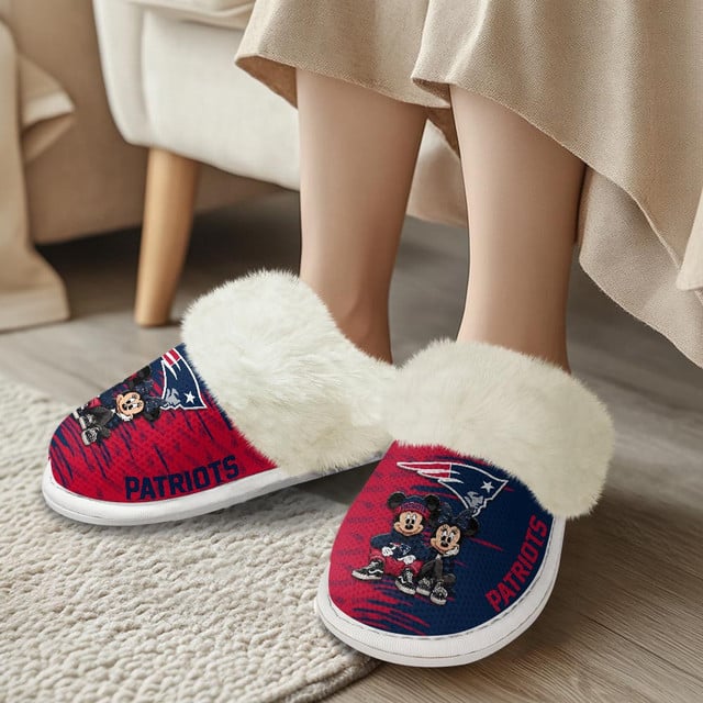 [SPECIAL OFFER] NEW CUSTOMIZED NFL27 NEP NEW ENGLAND PATRIOTS COTTON SLIPPERS