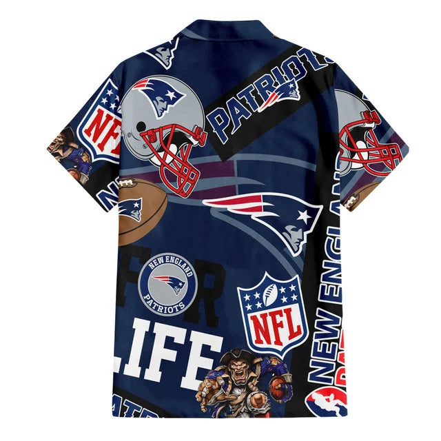LIMITED EDITION - NEW CUSTOMIZED NFL27 NEP NEW ENGLAND PATRIOTS UNISEX HAWAIIAN SHIRT & SHORTS SET