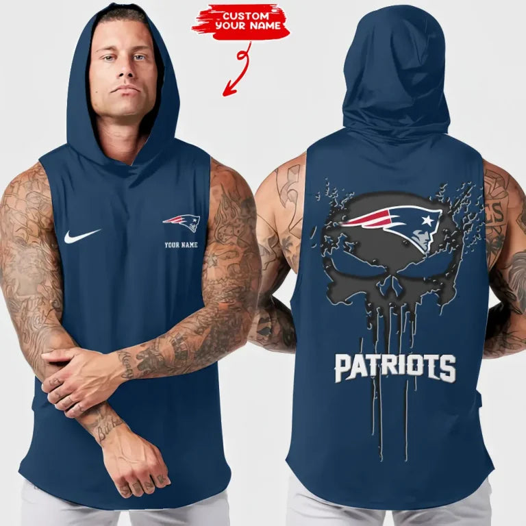 LIMITED EDITION - NEW CUSTOMIZED NFL27 NEP NEW ENGLAND PATRIOTS HOODED TANK TOP