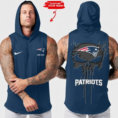 LIMITED EDITION - NEW CUSTOMIZED NFL27 NEP NEW ENGLAND PATRIOTS HOODED TANK TOP