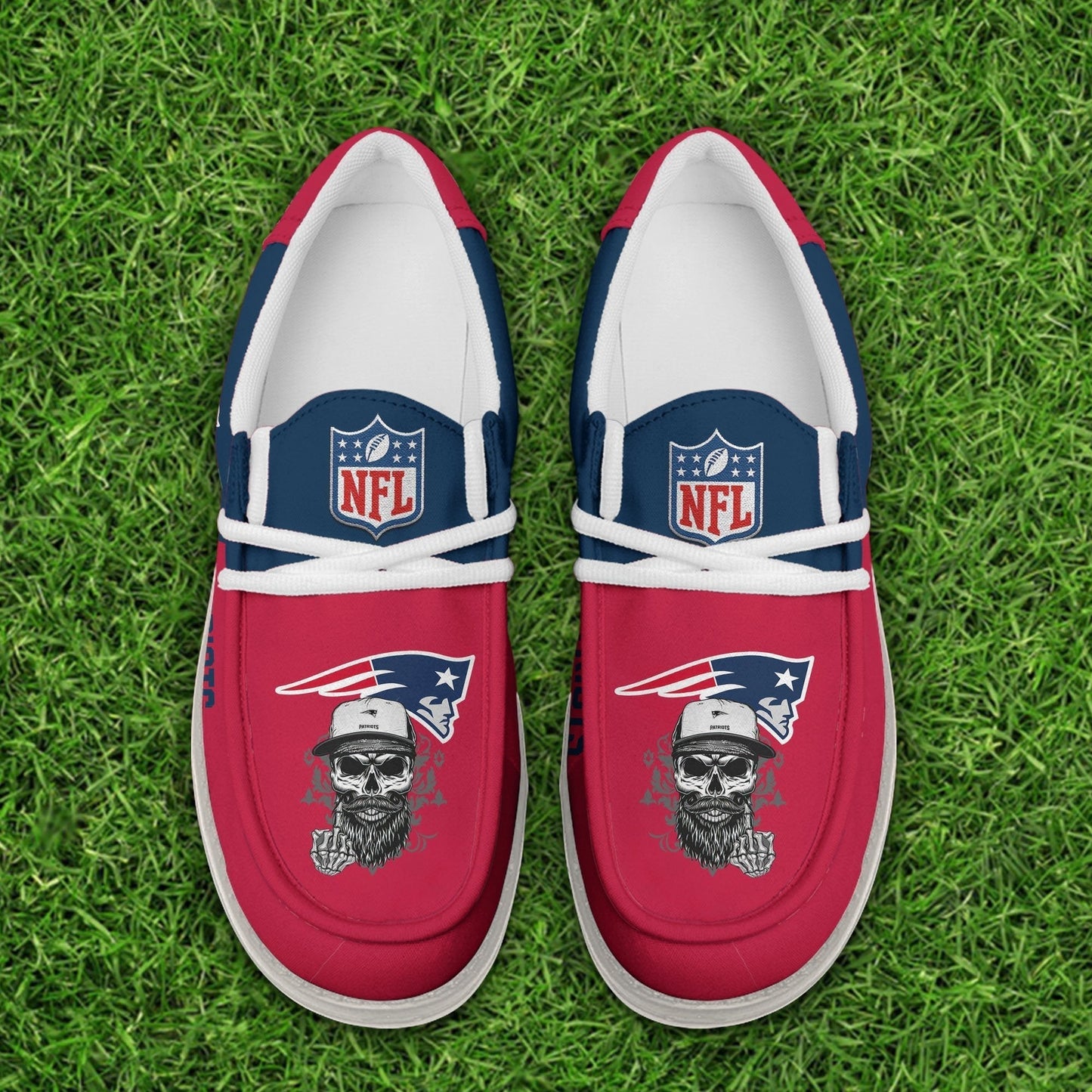 LIMITED EDITION - NEW CUSTOMIZED NFL27 NEP NEW ENGLAND PATRIOTS LOAFER SHOES