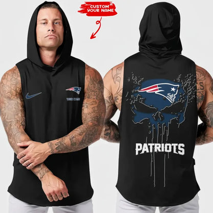 LIMITED EDITION - NEW CUSTOMIZED NFL27 NEP NEW ENGLAND PATRIOTS HOODED TANK TOP