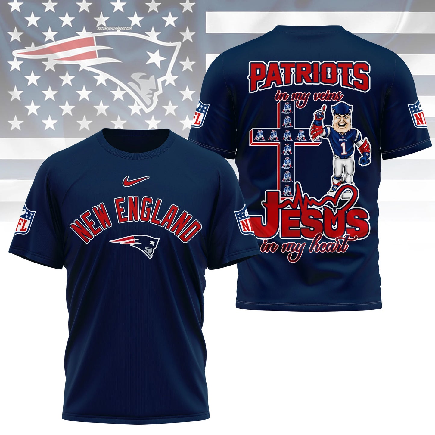 LIMITED EDITION - NEW CUSTOMIZED NFL27 NEP NEW ENGLAND PATRIOTS T-SHIRT | MULTIPLE COLORS AVAILABLE