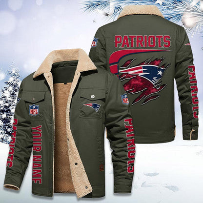 LIMITED EDITION - NEW CUSTOMIZED NFL27 NEP NEW ENGLAND PATRIOTS FLEECE JACKET