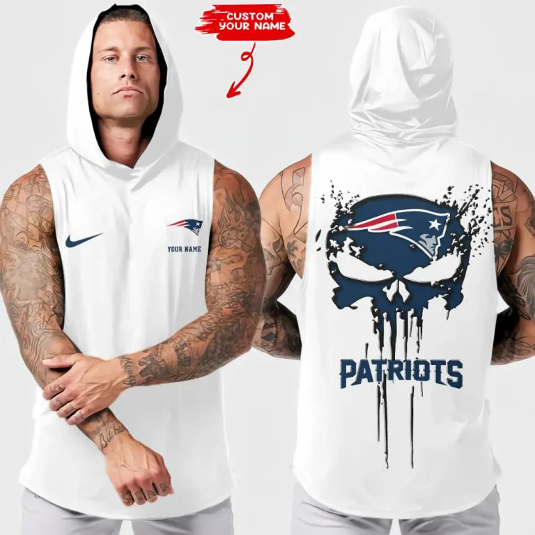 LIMITED EDITION - NEW CUSTOMIZED NFL27 NEP NEW ENGLAND PATRIOTS HOODED TANK TOP
