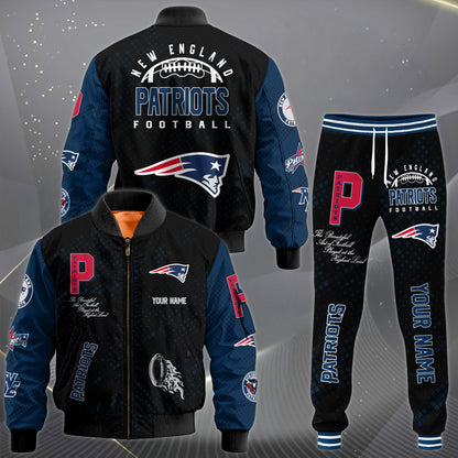 LIMITED EDITION - NEW CUSTOMIZED NFL27 NEP NEW ENGLAND PATRIOTS SATIN VARSITY JACKET & LONG PANTS