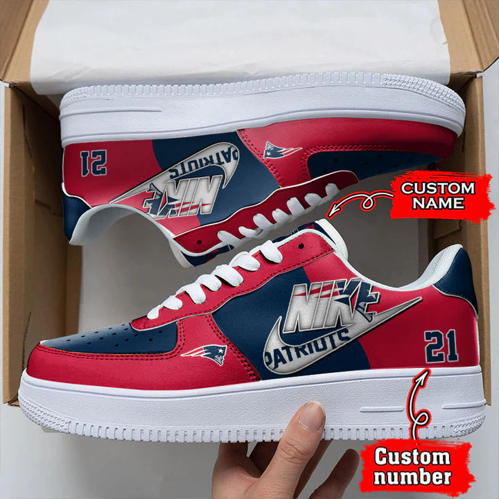 LIMITED EDITION - NEW CUSTOMIZED NFL27 NEP NEW ENGLAND PATRIOTS AF1 SNEAKERS
