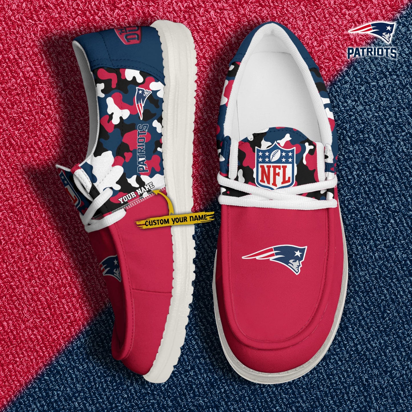 LIMITED EDITION - NEW CUSTOMIZED NFL27 NEP NEW ENGLAND PATRIOTS LOAFER SHOES