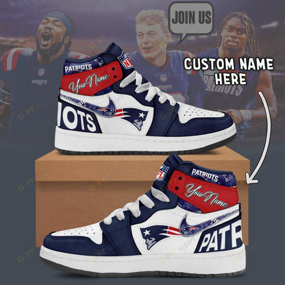 [SPECIAL OFFER] NEW CUSTOMIZED NFL27 NEP NEW ENGLAND PATRIOTS AIR JORDAN 1