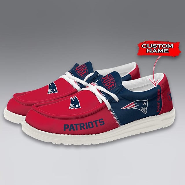LIMITED EDITION - NEW CUSTOMIZED NFL27 NEP NEW ENGLAND PATRIOTS LOAFER SHOES