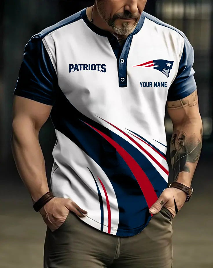 LIMITED EDITION - NEW CUSTOMIZED NFL27 NEP NEW ENGLAND PATRIOTS POLO SHIRT